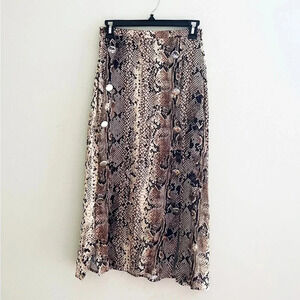 Stradivarius brand snake print midi skirt festival gypsy animal print